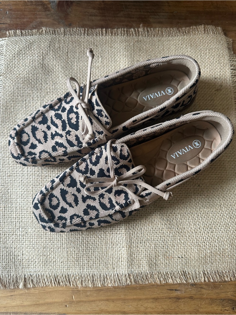 Vivaia Leopard-Print Moccasin Loafers Size 40
